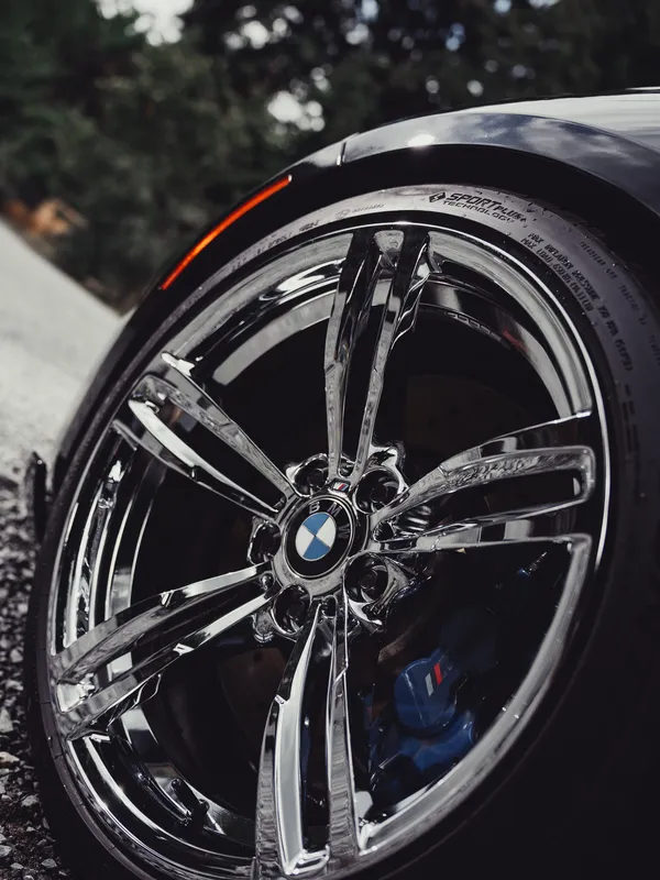 Clean chrome BMW wheel and tire after a detail